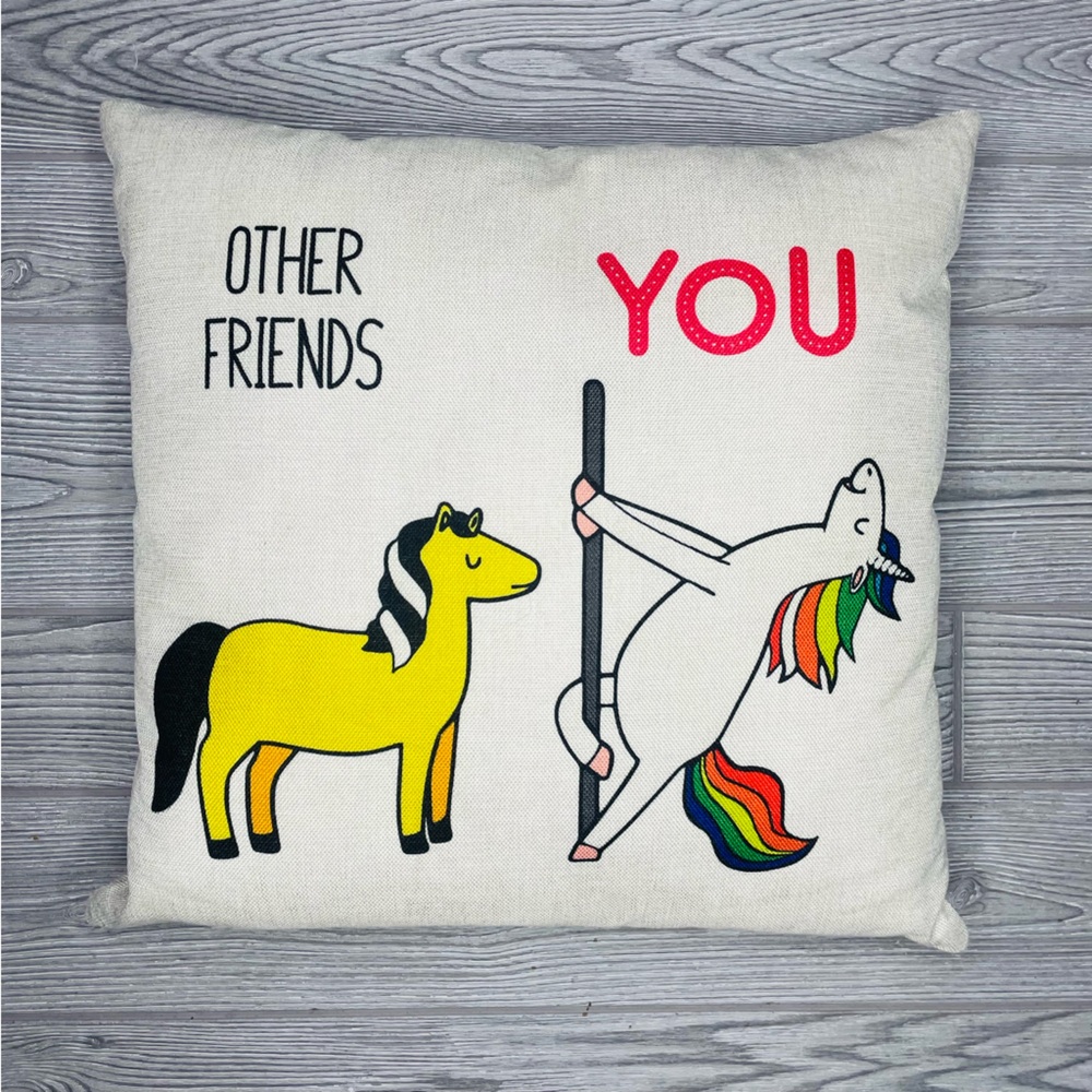Unique unicorn pillow and cover pole dancing unicorn and horse friendship pillow